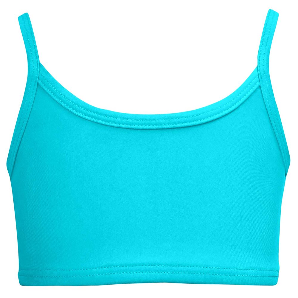 Made in USA Girls Bikini Top for Girls UPF50+ Sun Protection Toddler Bathing Suit Rash Guard for Beach Pool Swimwear, Turquoise, 4