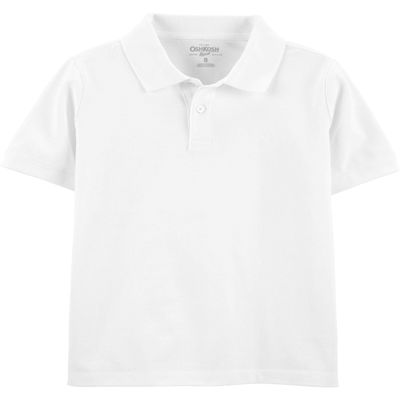 Osh Kosh Little Boy's Short Sleeve Uniform Polo Shirt, White, 6