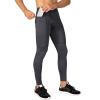 TopTie Men's Compression Pants, Zipper Pocket Sports Leggings, Base Layer Workout Pants-Grey-L view 1