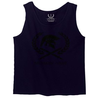 0143. Spartan Molon Labe Military Patriotic Greek Helment Graphic Men's Tank Top (Navy Blue, X-Large)