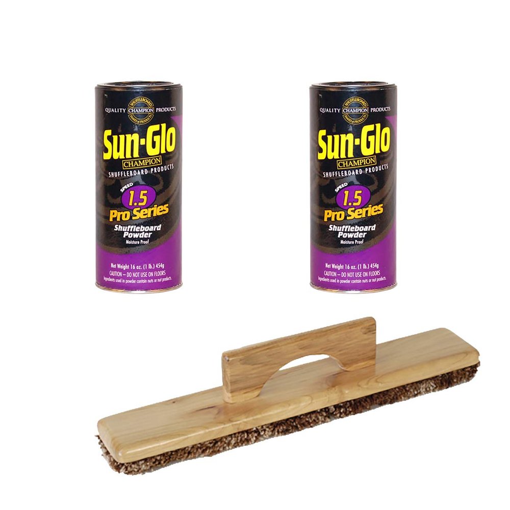 Sun-Glo 2 Cans #1.5 Pro-Series Wax & 1 Shuffleboard Sweep