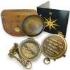 Brass Compass with Second Star to the Right Embossed Dial  Inspirational Pocket Compass Gift for Son, Daughter, or Friend | Motivational Keepsake for Graduation, Birthday, Christmas, or Travel gift view 1