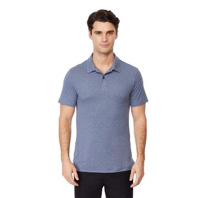 32 Degrees Cool Mens Classic Slim Fit Quick-Dry Active Golf Polo, Deep Pacific Heather, Large