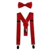 Sinen Baby Suspenders and Bow Tie Set Adjustable Kids Suspender Bowtie Sets for Boys and Girls-Red view 1