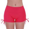 ACSUSS Women's Swim Boardshorts Beach Bikini Bottoms Short Swimwear with Side Ties Red Large