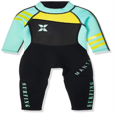 DIVE & SAIL Kid Girls 2.5mm Neoprene One Piece Wetsuits Long Sleeve Swimsuit UPF 50+ UV Protection Rash Guard for Swimming Diving Surfing 8-9 Years Green