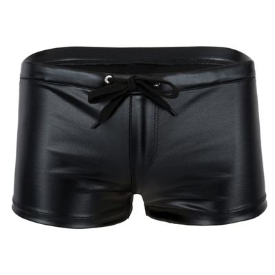 iiniim Mens Liquid Metallic Underwear Boxer Briefs Shiny Hot Pants Pouch Trunks Beachwear Swimwear Black X-Large