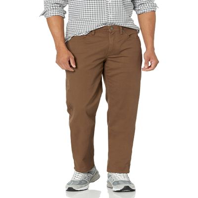 Amazon Essentials Men's Standard Straight-Fit 5-Pocket Stretch Twill Pant, Brown 32W x 30L