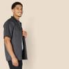 Amazon Essentials Grey Button Up Shirt for Men, Short-Sleeve, Stain and Wrinkle-Resistant, Small view 3
