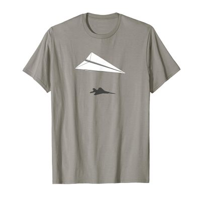 Paper Airplane Shadow F-15 Eagle T-Shirt
