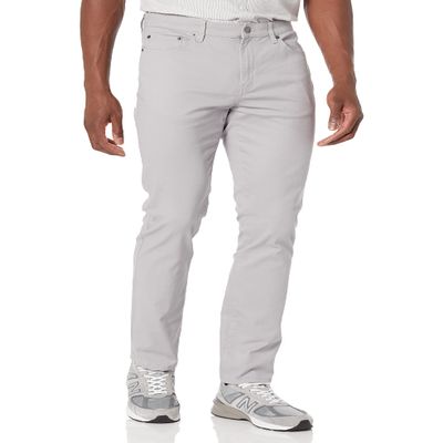 Amazon Essentials Men's 5-Pocket Stretch Twill Casual Pants, Light Grey, 30W x 28L