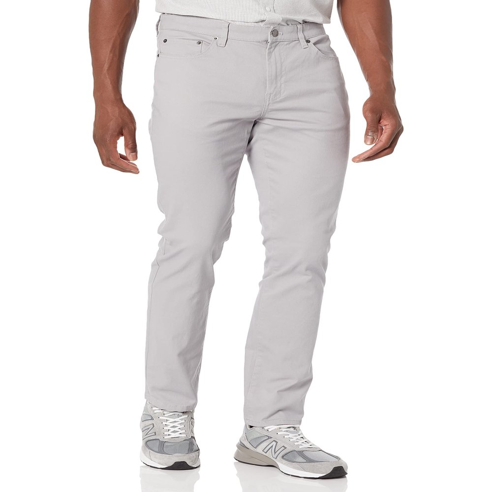 Amazon Essentials Men's 5-Pocket Stretch Twill Casual Pants, Light Grey, 30W x 28L