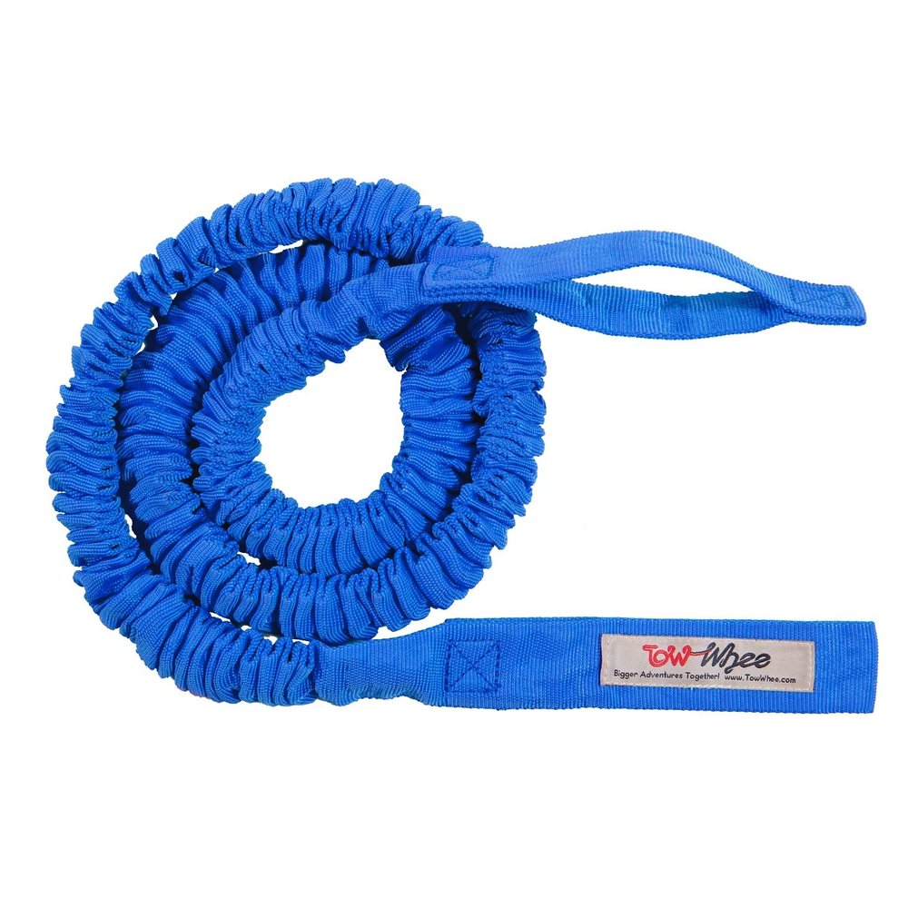TowWhee - Winter/All-Season EZ Tab Bike Bungee Tow Rope for Bikes, E-Bikes,Skiing | MTB & Cycling Stretch Pull Strap - Made in The USA