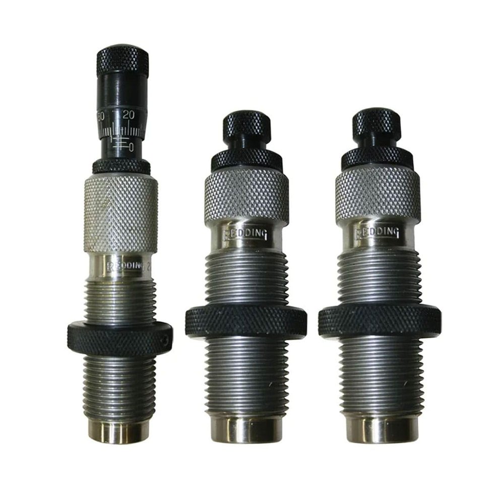 Redding Premium Deluxe Die Set - Precision 3-Die Reloading System with Carbide Size Button and Micrometer Seating, 6.5 PRC (68487)