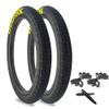 Eastern Bikes Throttle 20 inch BMX Tires Available with or Without Tubes, 2.2, 2.3 and 2.4 Inch Widths, White or Yellow Logo. (2.3" Yellow Logo, 2 Pack Without Tubes) view 1