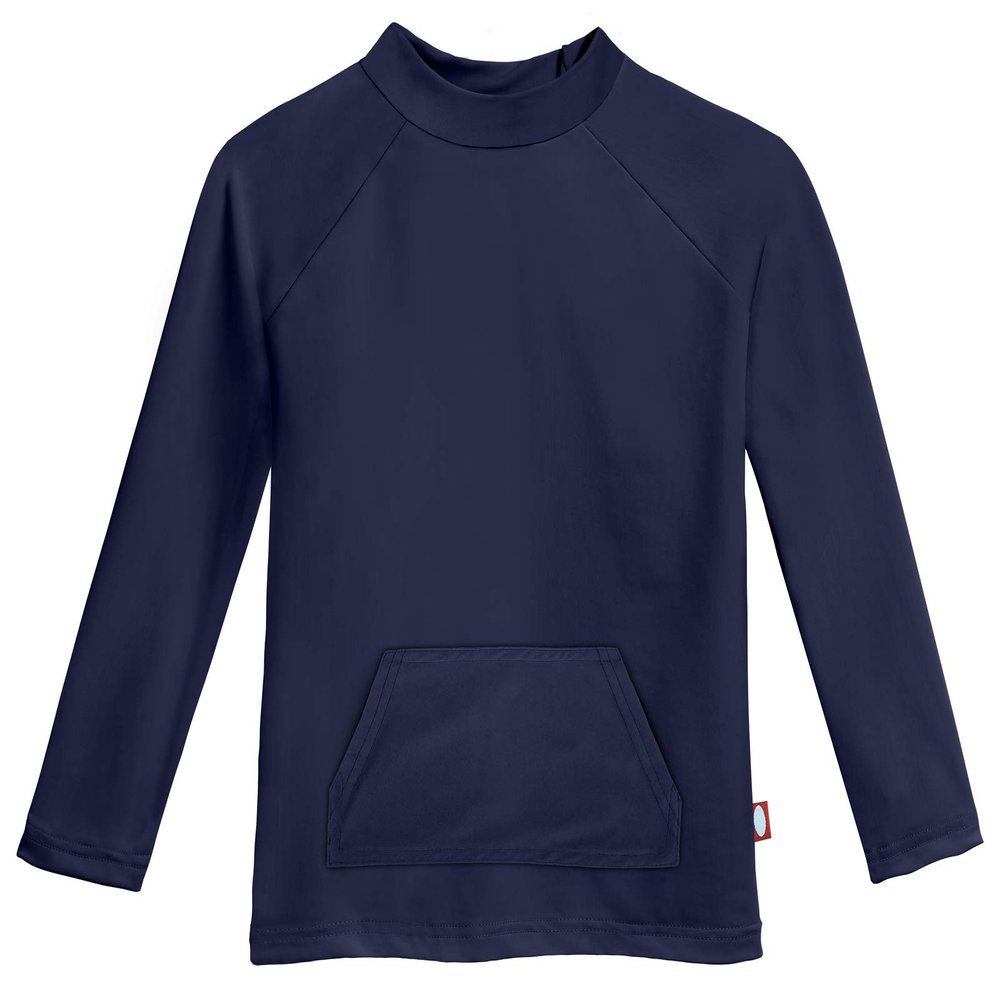Made in USA Toddler Boys and Girls Rashguard UPF 50+ Sun Protective Long Sleeve Kids Swimwear Rash Guard for Summer Beach Pool and Swimming, Navy, 5