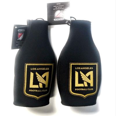 Los Angeles FC LA MLS 2-Pack Zipper Bottle Beverage Holder Cooler Coolie Soccer
