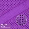 Eunzel Yoga Towel,Hot Yoga Mat Towel with Grip Dots Sweat Absorbent Non-Slip for Hot Yoga, Pilates and Workout 24" x72", Purple view 2