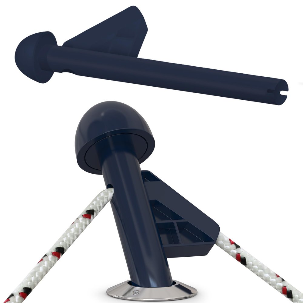 DLFender Rod Holder Version for Boating Fenders - Multifunctional Fender Adjuster Holder Also Doubles as Boarding and Exiting Handle - Innovative Fishing Boat Accessory - Blue