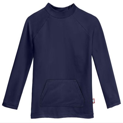 Made in USA Boys and Girls Rashguard UPF 50+ Sun Protective Long Sleeve Kids Swimwear Rash Guard for Summer Beach Pool and Swimming, Navy, 7