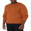 Amazon Essentials Men's Crewneck Cable Cotton Pullover Sweater, Rust, Medium view 1