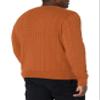 Amazon Essentials Men's Crewneck Cable Cotton Pullover Sweater, Rust, Medium view 2