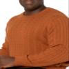 Amazon Essentials Men's Crewneck Cable Cotton Pullover Sweater, Rust, Medium view 4