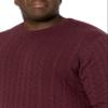 Amazon Essentials Men's Crewneck Cable Cotton Pullover Sweater, Burgundy, XX-Large view 3