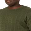 Amazon Essentials Men's Crewneck Cable Cotton Pullover Sweater, Olive Heather, XX-Large view 3