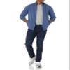 Amazon Essentials Men's Full-Zip Cotton Sweater, Blue Heather, X-Large view 4