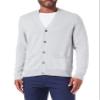 Amazon Essentials Men's V-Neck Cotton Cardigan Sweater, Light Grey Heather, Small view 1