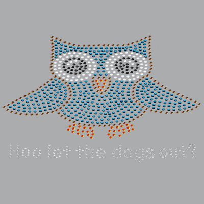 Blue Owl with Who Let The Dogs Out? - Spring Butterfly Bling Rhinestone Dog Bandana
