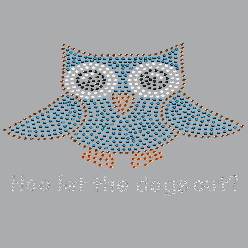 Blue Owl with Who Let The Dogs Out? - Spring Butterfly Bling Rhinestone Dog Bandana