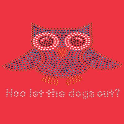 Blue Owl with Who Let The Dogs Out? - Spring Butterfly Bling Rhinestone Dog Bandana