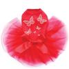 Dog in the Closet Rhinestone Butterflies - Bling Rhinestone Tutu Dress, M Red view 1