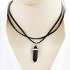 Aimimier Layered Choker Necklace Crystal Choker Chakra Suede Choker Hexagonal Gemstone Pendant Necklace Bohemia Jewelry for Women(Black) view 2
