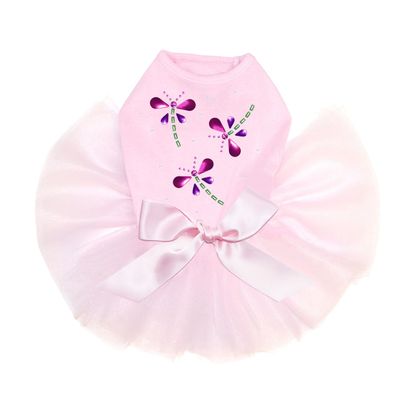Dog in the Closet Pink & Purple Nailhead Butterflies - Bling Rhinestone Tutu Dress, 4XL Pink