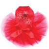 Large Lady Bug with Flowers - Bling Rhinestone Tutu Dress, S Red view 1