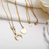Aimimier Bohemia Sun and Moon Layered Choker Necklace Crescent Moon Necklace Gold Coin Disc Moon Charm Pendant Necklace for Women view 4