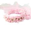First Holy Communion Veils for Girls Pink Floral First Communion Veil for Kids view 1