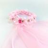 First Holy Communion Veils for Girls Pink Floral First Communion Veil for Kids view 4
