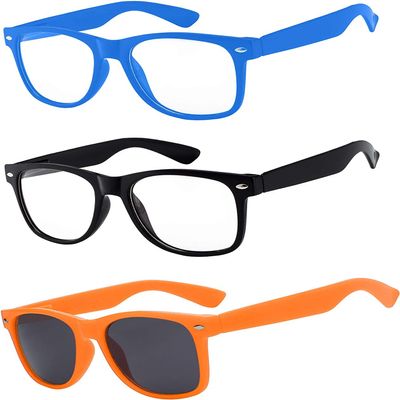 3 Pairs Kids Sunglasses Clear Lens Blue Black Smoke Lens Orange
