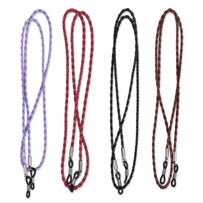 DS.DISCTINCTIVE STYLE Eyeglass Chain Holders PU Leather Sunglasses Strap Lanyard Cord Necklace Anti-Loose Eyewear Retainer for Sports, Set of 4, Mixed Colored, One Size