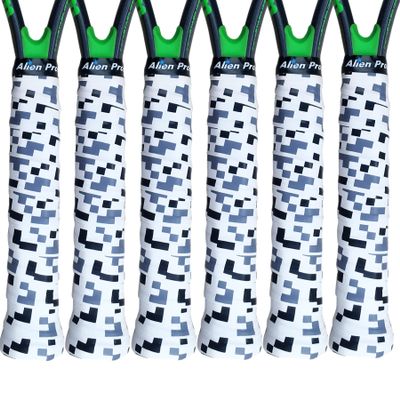 ALIEN PROS Tennis Racket Grip Tape (6 Grips)  Tac Moisture Feel Tennis Grip  Tennis Overgrip Grip Tape Tennis Racket  Wrap Your Racquet for High Performance (6 Grips, Blocks)