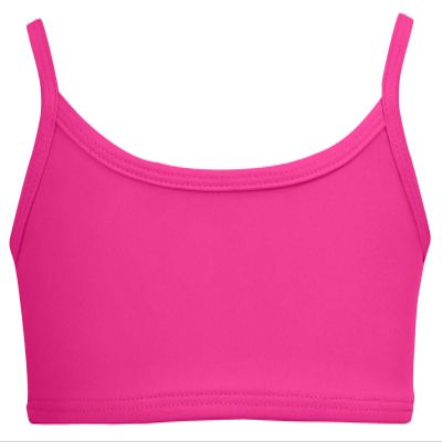 Made in USA Little Girls Bikini Top for Girls UPF50+ Sun Protection Toddler Bathing Suit Rash Guard for Beach Pool Swimwear, Hot Pink, 3T