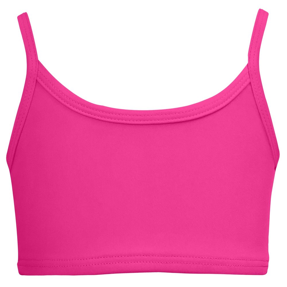 Made in USA Little Girls Bikini Top for Girls UPF50+ Sun Protection Toddler Bathing Suit Rash Guard for Beach Pool Swimwear, Hot Pink, 3T