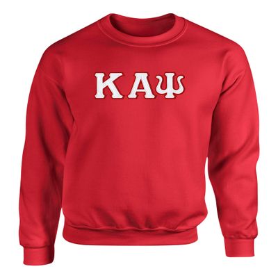 Fashion Greek Kappa Alpha Psi Twill Letter Crewneck Sweatshirt Red White/Red Small