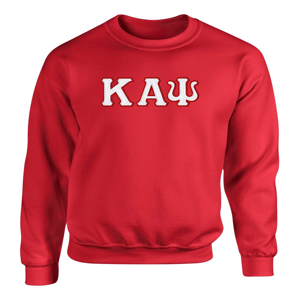 Fashion Greek Kappa Alpha Psi Twill Letter Crewneck Sweatshirt Red White/Red Small