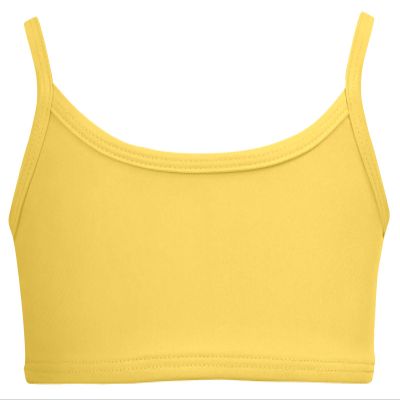 Made in USA Girls Bikini Top for Girls UPF50+ Sun Protection Toddler Bathing Suit Rash Guard for Beach Pool Swimwear, Yellow, 4