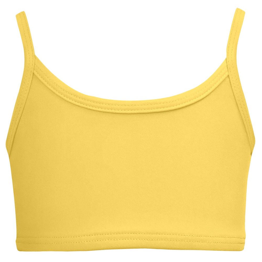 Made in USA Girls Bikini Top for Girls UPF50+ Sun Protection Toddler Bathing Suit Rash Guard for Beach Pool Swimwear, Yellow, 4